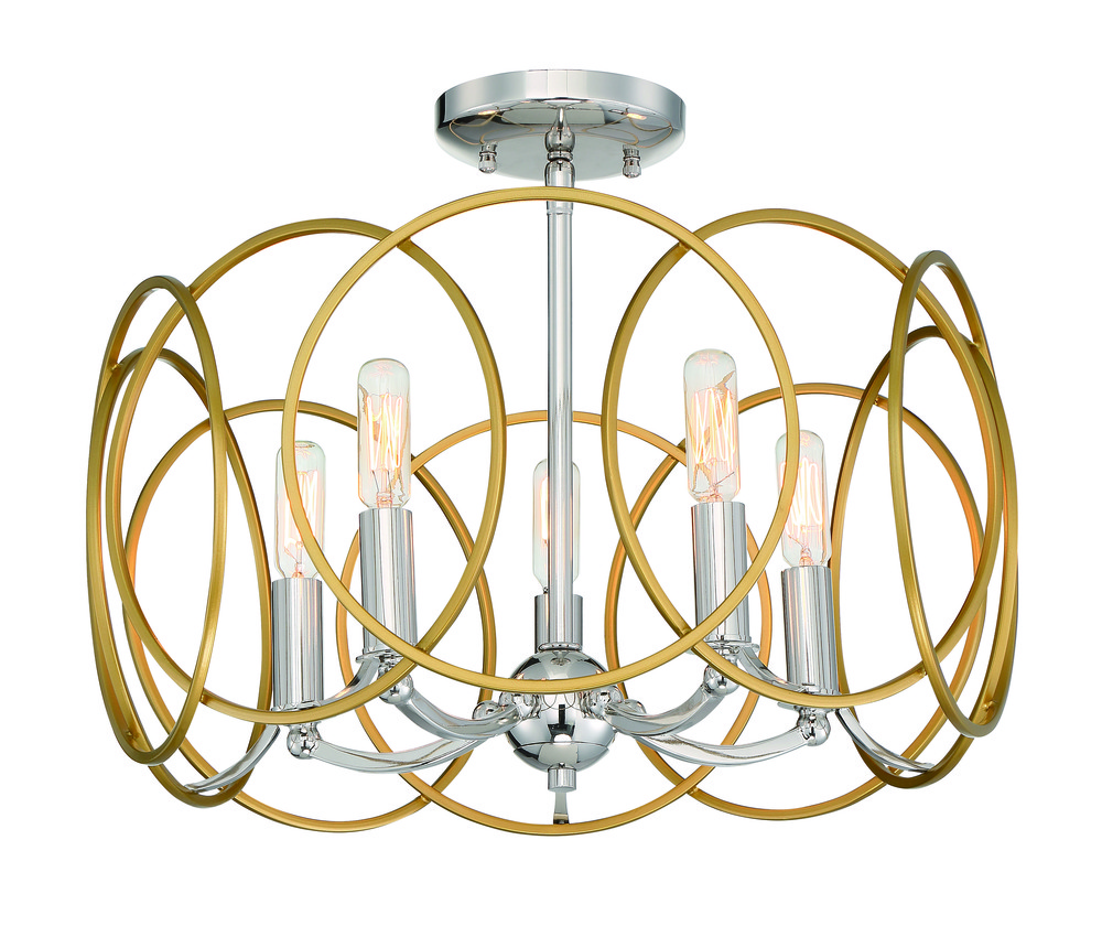 Chassell - 5 Light Semi Flush/Pendant Convertible