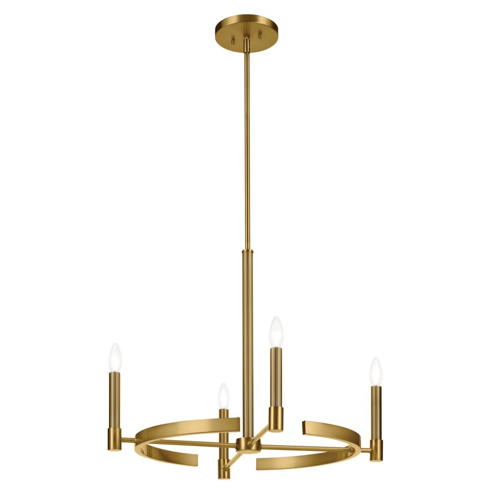 Tolani 20.25" 4-Light Chandelier in Brushed Natural Brass