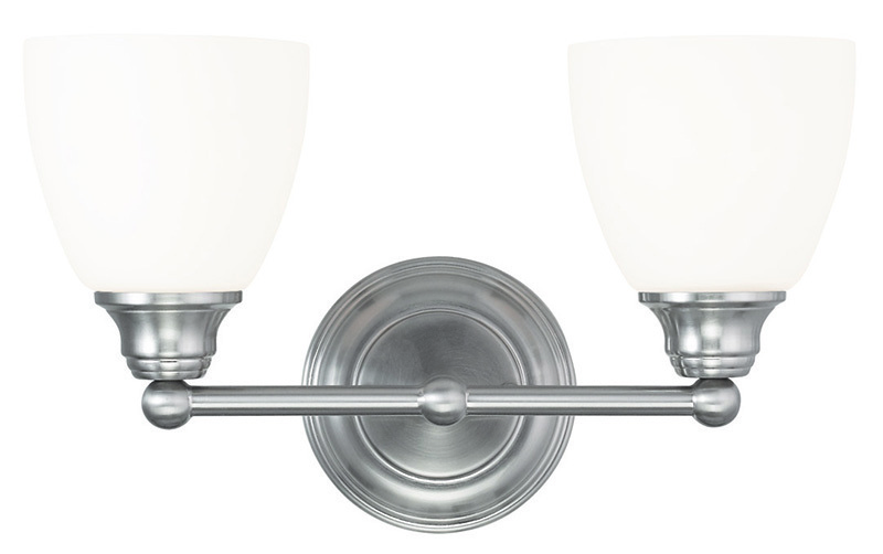 2 Light Brushed Nickel Bath Light