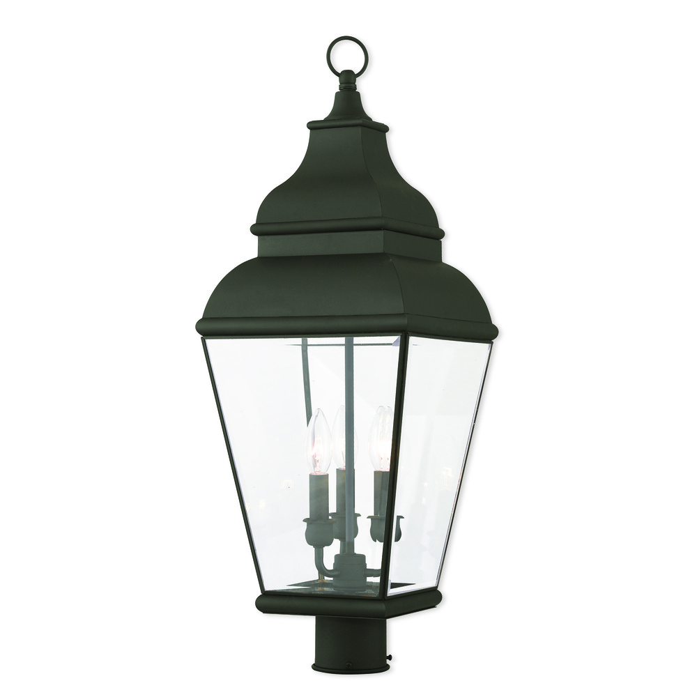 3 Light Black Post-Top Lantern