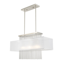 Livex Lighting 41143-91 - 3 Lt Brushed Nickel Linear Chandelier