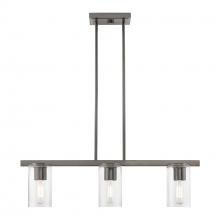 Livex Lighting 49273-46 - 3 Light Black Chrome Linear Chandelier