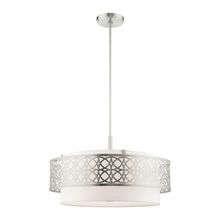 Livex Lighting 49870-91 - 5 Lt Brushed Nickel Pendant Chandelier