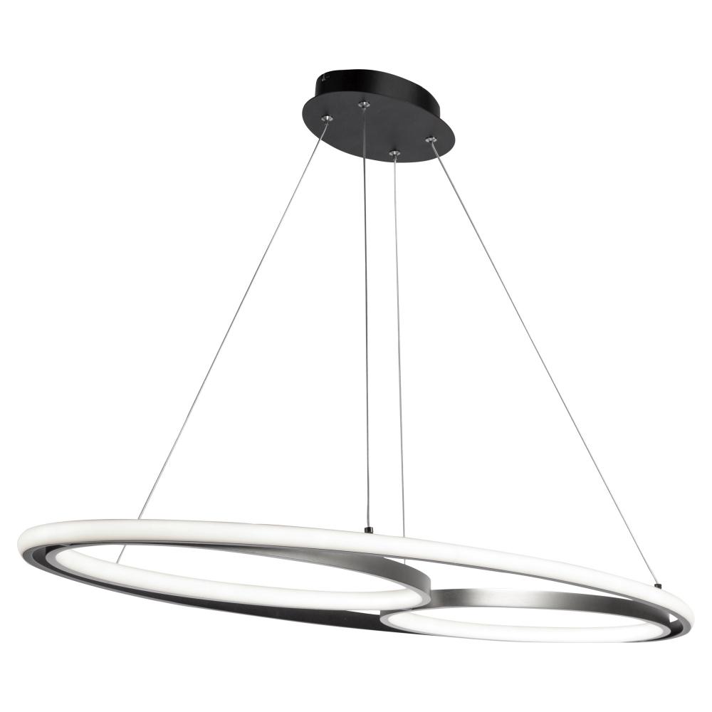 Gemini 38W LED Pendant Black and Nickel