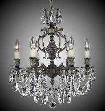 American Brass & Crystal CH9522-A-13S-ST - 6 Light Rosetta Chandelier