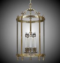 American Brass & Crystal LT2117-12G-PI - 5 Light 17 inch Lantern with Clear Curved Glass