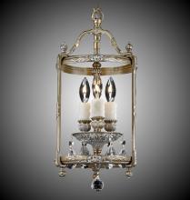 American Brass & Crystal LT2208-OLN-21S-PI - 3 Light 8 inch Lantern with Clear Curved glass & Crystal