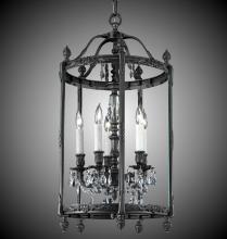 American Brass & Crystal LT2217-A-10W-PI - 5 Light 17 inch Lantern with Clear Curved glass & Crystal