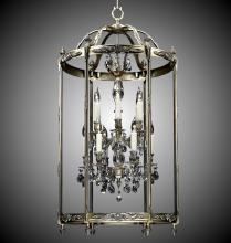 American Brass & Crystal LT2224-A-12G-ST - 6+6 Light 24 inch Lantern with Clear Curved glass & Crystal