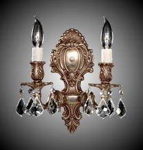 American Brass & Crystal WS9422-A-01G-PI - 2 Light Fleur-De-Lis Small Wall Sconce