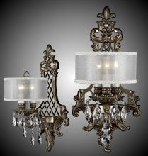 American Brass & Crystal WS9450-A-01G-PI-GL - 3 Light Shaded Lattice Wall Sconce