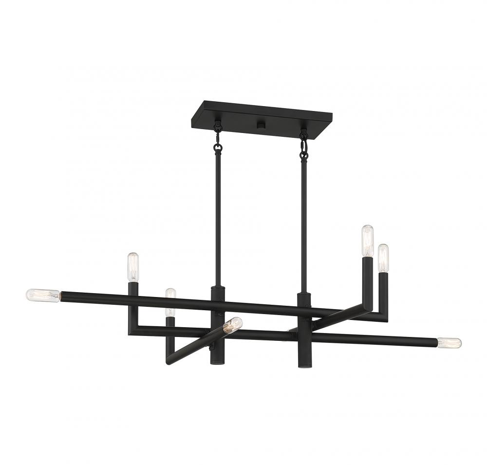 Cristofer 8-Light Linear Chandelier in Matte Black