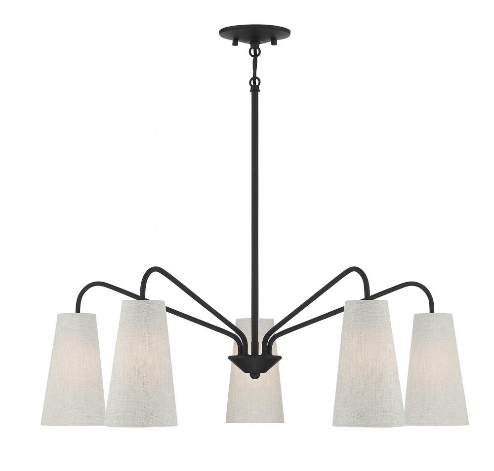 Edgewood 5-Light Chandelier in Matte Black