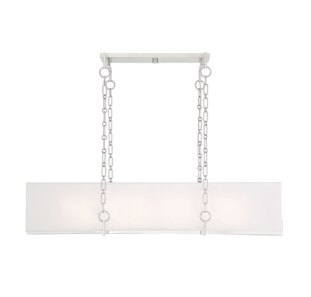 Abbott 8-Light Linear Chandelier in Satin Nickel