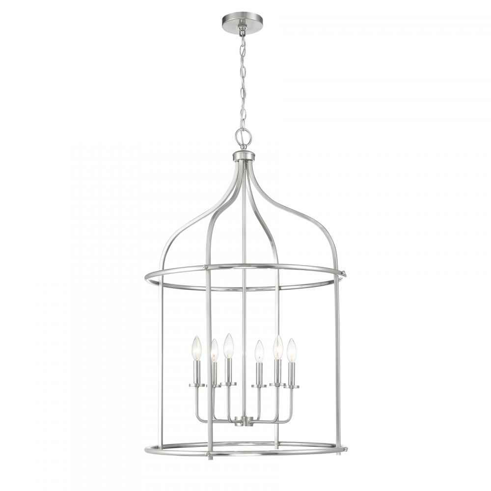 Brookstone 6-Light Pendant in Satin Nickel