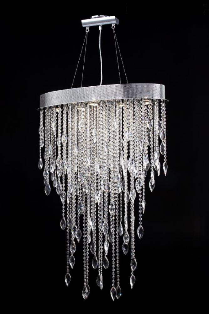 Oval Sculptured Leaf Chandelier