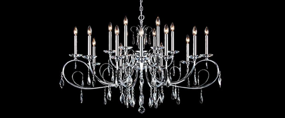 Oval Sculptured Leaf 18 Light Chandelier