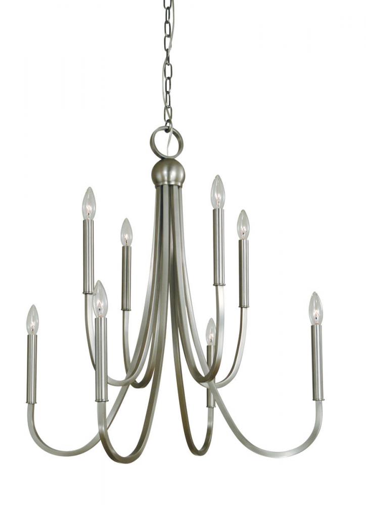 8-LIGHT BRUSHED NICKEL ALEXANDRIA CHANDELIER