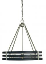 Framburg Limited Editions F-L1123 SP/MBLACK - 8-LIGHT SATIN PEWTER/MATTE BLACK LUXE CHANDELIER