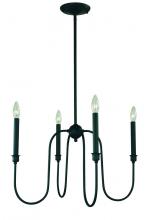 Framburg Limited Editions F-L1134 MBLACK - 4-LIGHT MATTE BLACK JASPER CHANDELIER