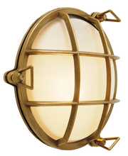 Stone Lighting WO850BRCF13 - Outdoor Wall Tortuga Round Brass CF GU24 13W