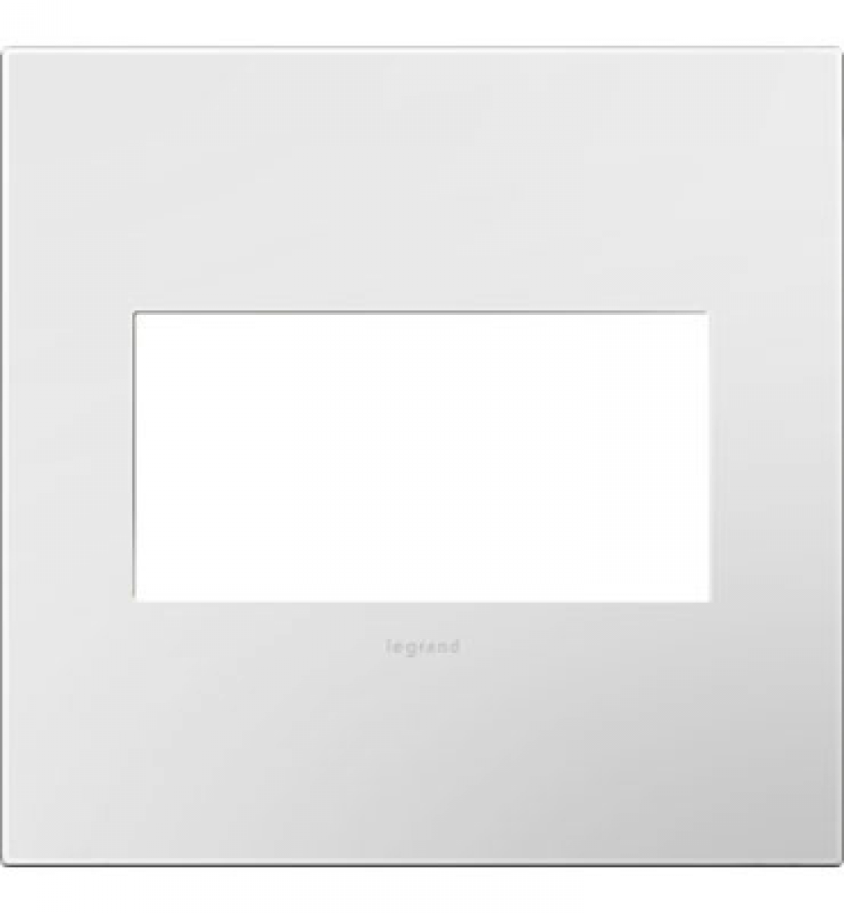 Adorne® Gloss White-on-White Two-Gang Screwless Wall Plate with Microban®