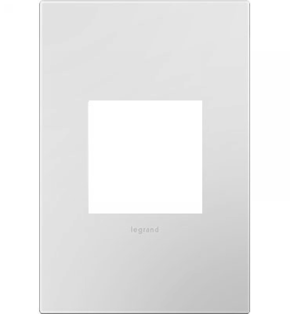 Adorne® Powder White One-Gang Screwless Wall Plate with Microban®