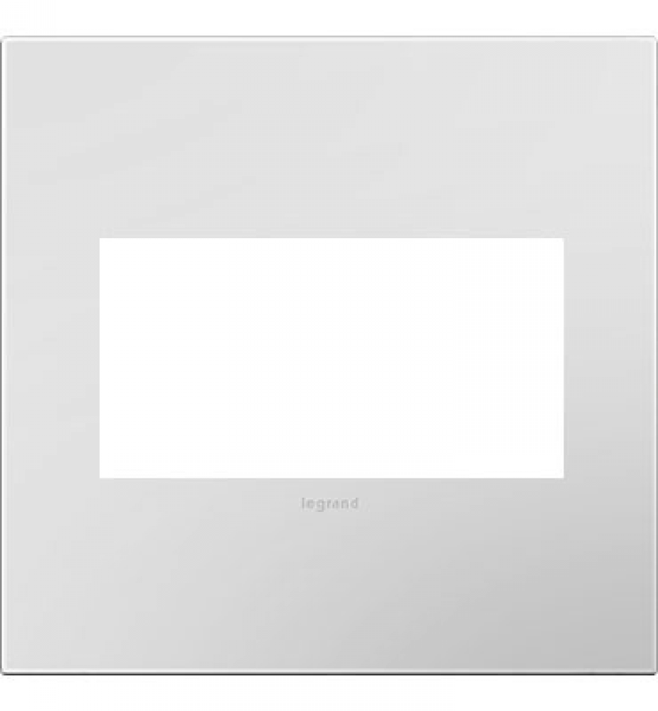 Adorne® Powder White Two-Gang Screwless Wall Plate with Microban®