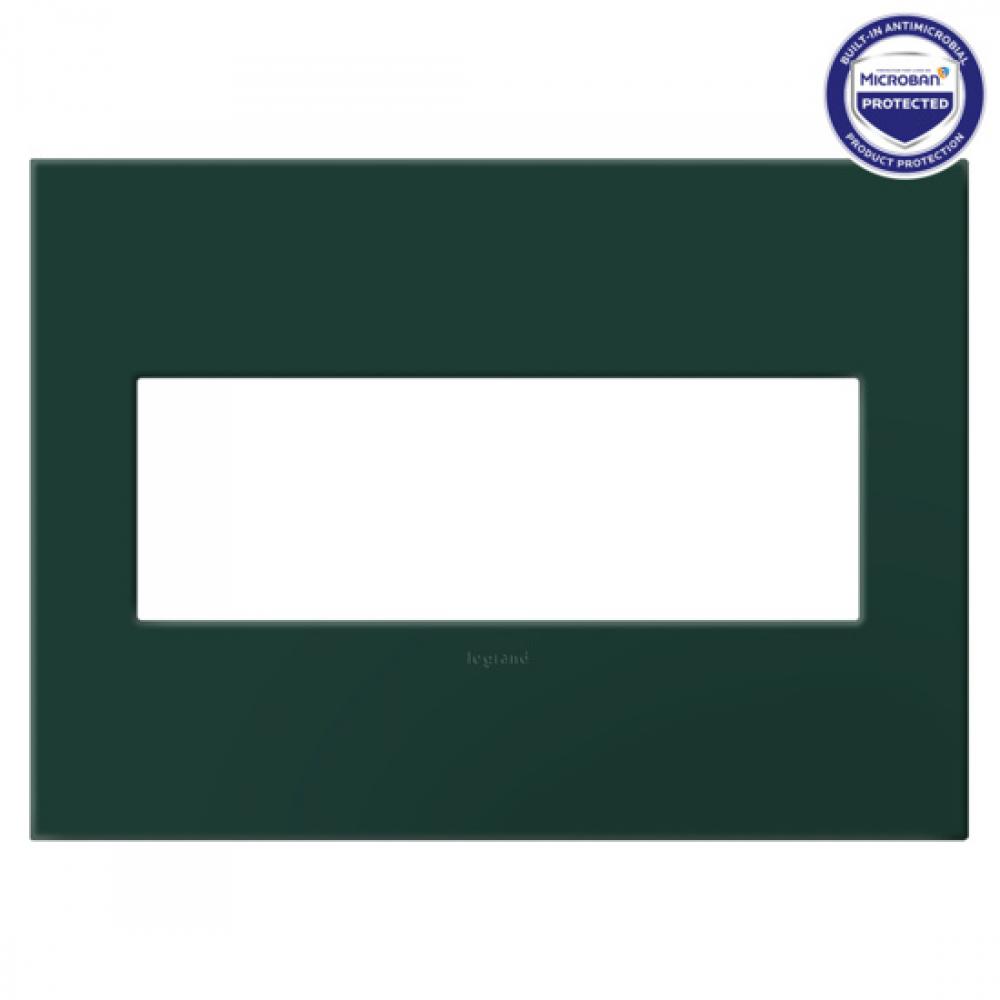 Adorne® Evergreen Three-Gang Screwless Wall Plate with Microban®