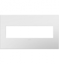 Legrand AWP4GWHW4 - Adorne® Gloss White-on-White Four-Gang Screwless Wall Plate with Microban®