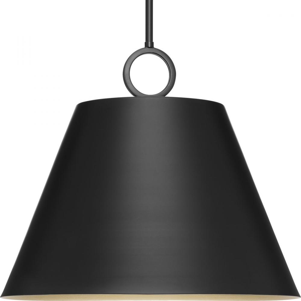 Parkhurst Collection Three-Light New Traditional Matte Black Metal Pendant Light