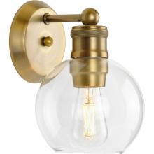 Progress P300049-163 - Hansford Collection One-Light Vintage Brass Clear Glass Farmhouse Bath Vanity Light