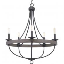  P400158-143 - Gulliver Collection Five-Light Graphite Coastal Chandelier Light