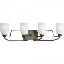 Progress P2797-20 - Wisten Collection Four-Light Antique Bronze Etched Glass Modern Bath Vanity Light