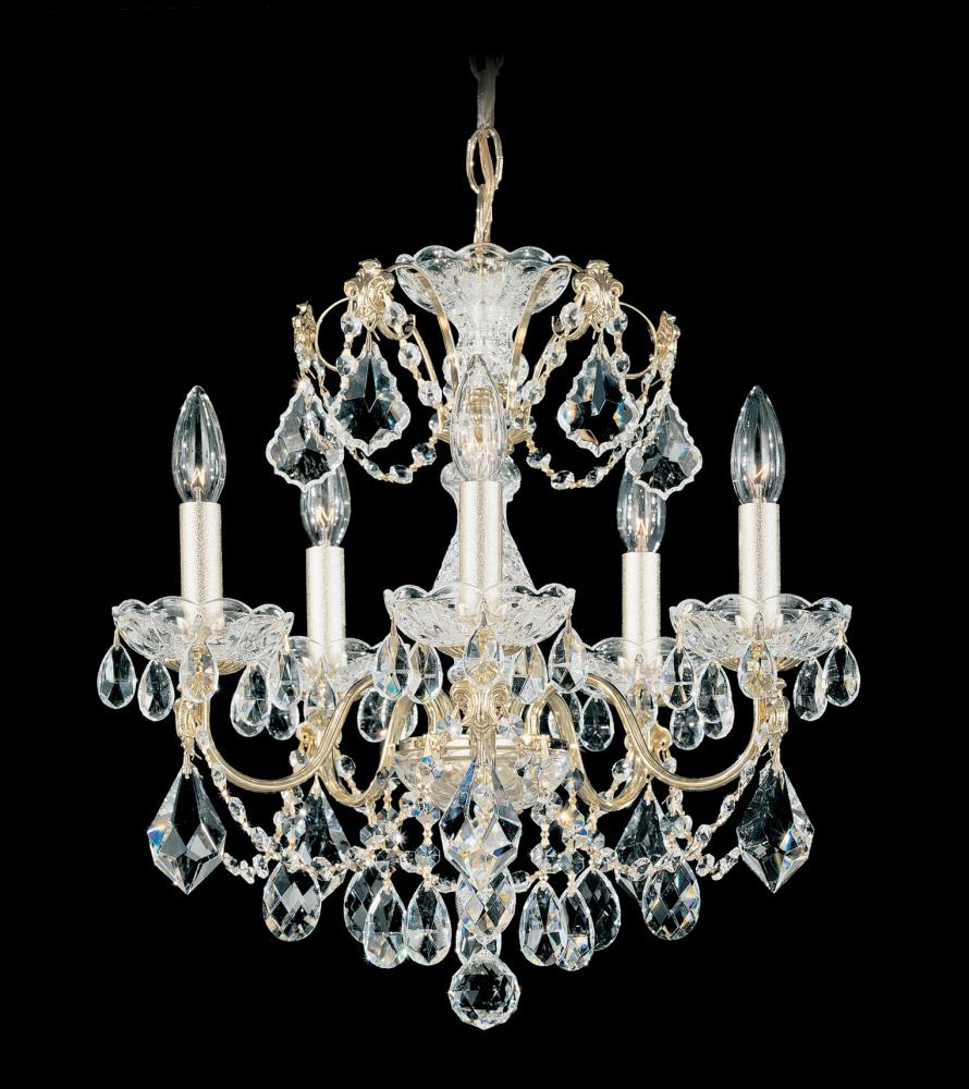 Century 5 Light 120V Chandelier in Black Pearl with Clear Heritage Handcut Crystal