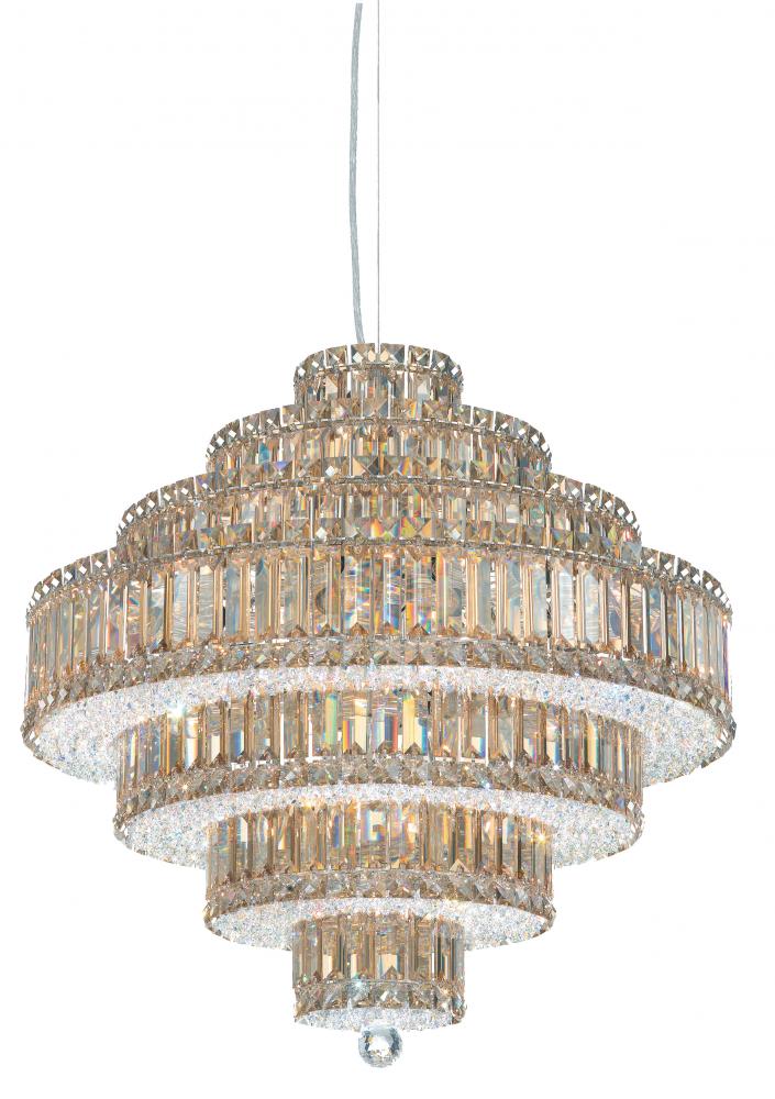 Plaza 25 Light 120V Pendant in Polished Stainless Steel with Optic Crystal