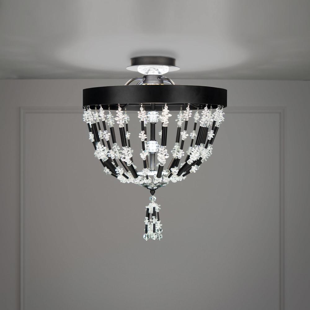 Bali 16IN LED 3000K/3500K/4000K 120V/277V Semi-Flush Mount in Heirloom Gold with Optic Crystal