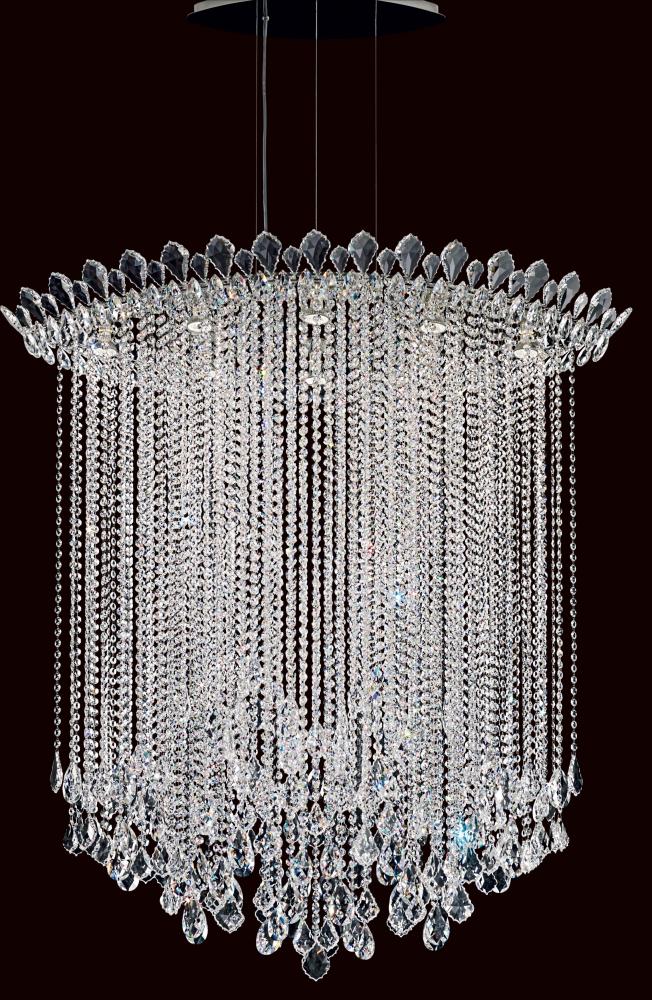 Trilliane Strands 8 Light 120V Pendant in Polished Stainless Steel with Radiance Crystal