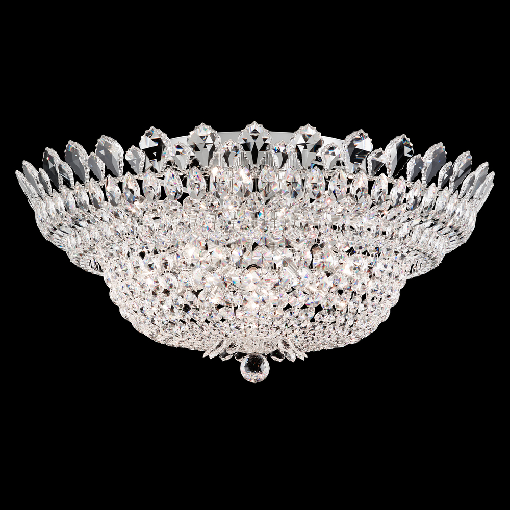 Trilliane 23 Light 120V Semi-Flush Mount in Polished Stainless Steel with Radiance Crystal