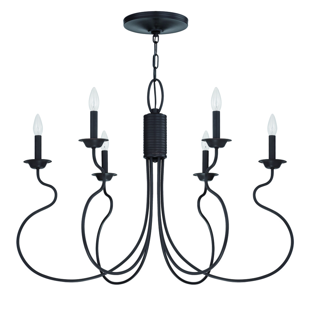 Clarion 6 Light Chandelier in Aged Bronze