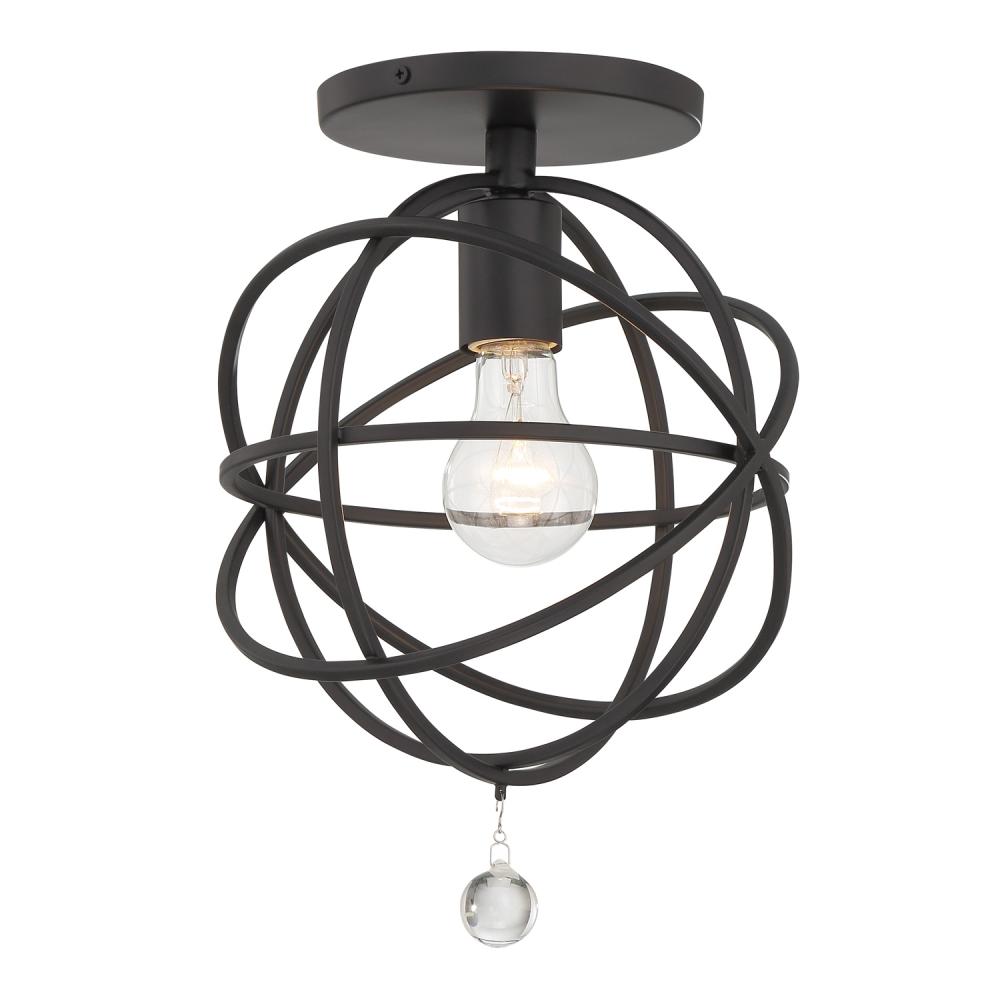 Solaris 1 Light Black Semi Flush Mount