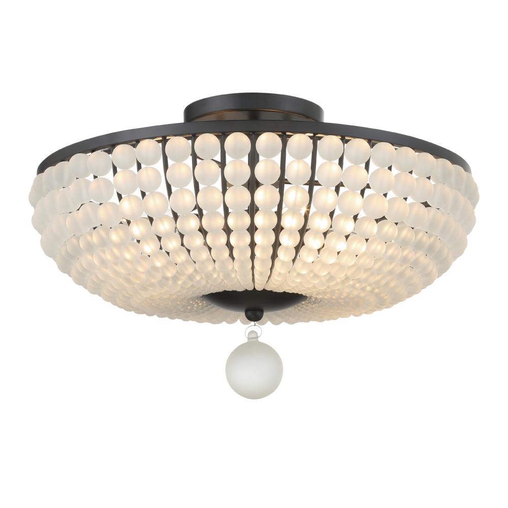 Bella 4 Light Matte Black Semi Flush Mount