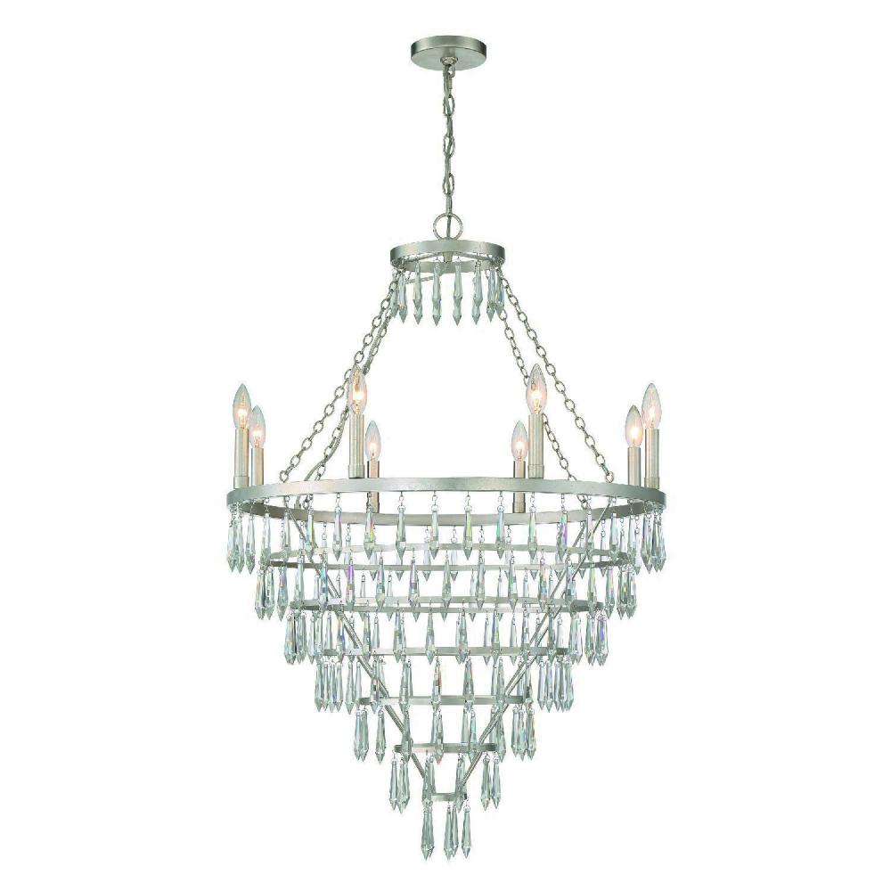 Lucille 8 Light Antique Silver Chandelier