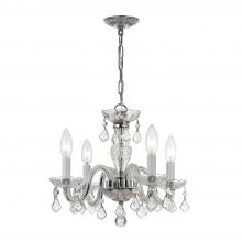Crystorama 1064-CH-CL-MWP - Traditional Crystal 4 Light Hand Cut Crystal Polished Chrome Mini Chandelier