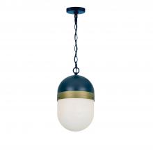 Crystorama CAP-8507-MK-TG - Brian Patrick Flynn for Crystorama Capsule 1 Light Matte Black + Textured Gold Outdoor Pendant