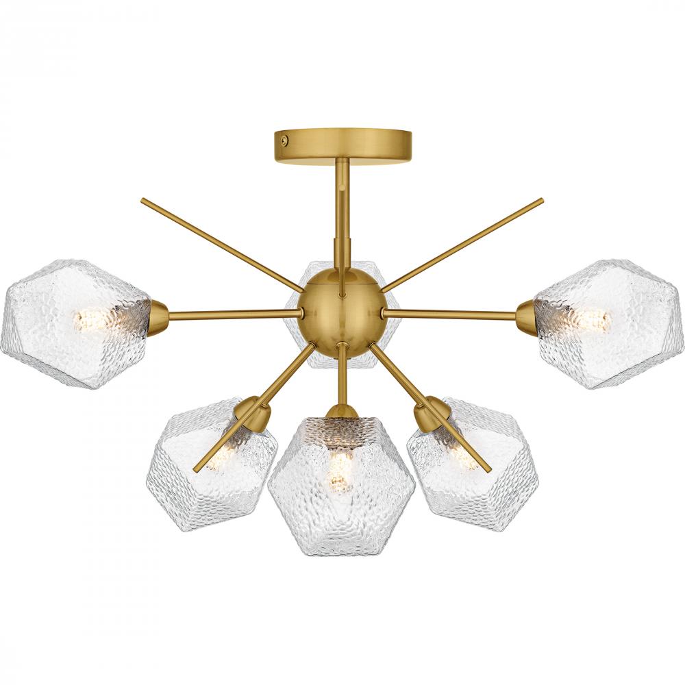 Salvador 6-Light Brushed Gold Semi-Flush Mount