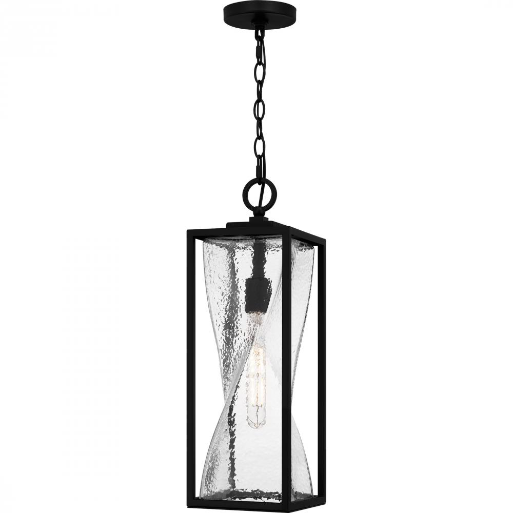 Zarah 1-Light Matte Black Outdoor Hanging Lantern