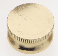 Brass Lock-Up Cap; 1/8 IP; 9/16" Diameter; 1/4" Height; Burnished And Lacquered