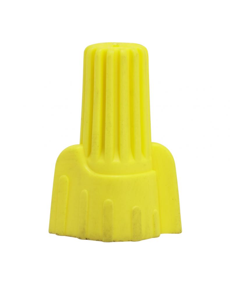 Wing Nut Wire Connector With Spring Inserts; For 105C Supply Wire; 600V; Yellow Finish; 4 #18 Max