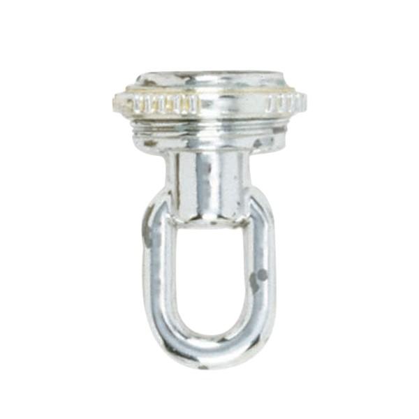 3/8 IP Screw Collar Loop With Ring; 25lbs Max; Chrome Finish